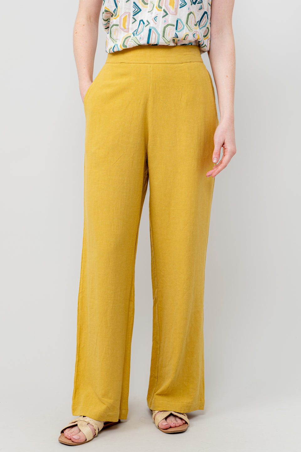Lily & Me Grace Linen Trousers in Ochre
