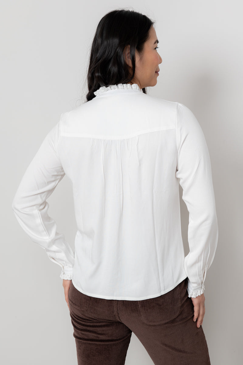 Lily & Me Sage Frill Blouse in Ivory