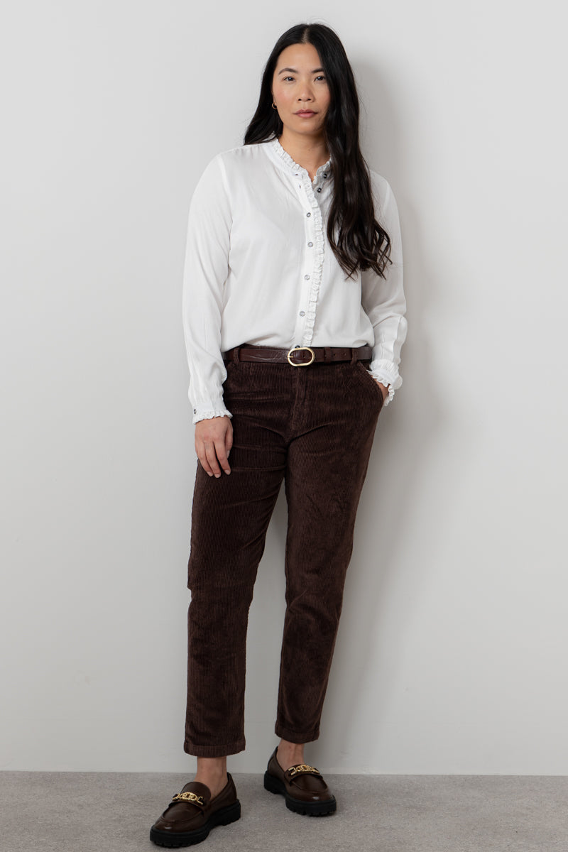 Lily & Me Sage Frill Blouse in Ivory