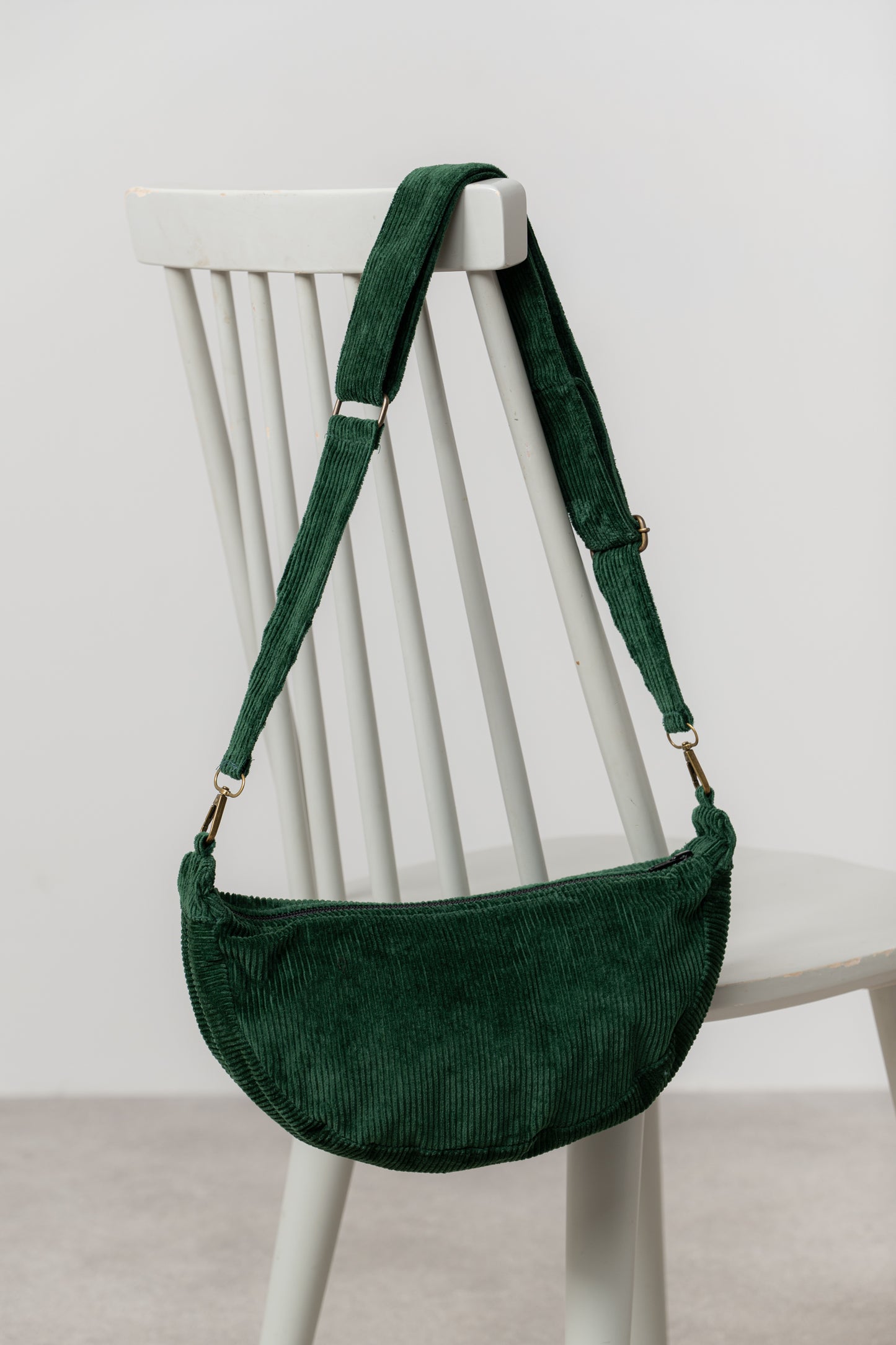 Lily & Me Jumbo Cord Sling Bag in Pine Green
