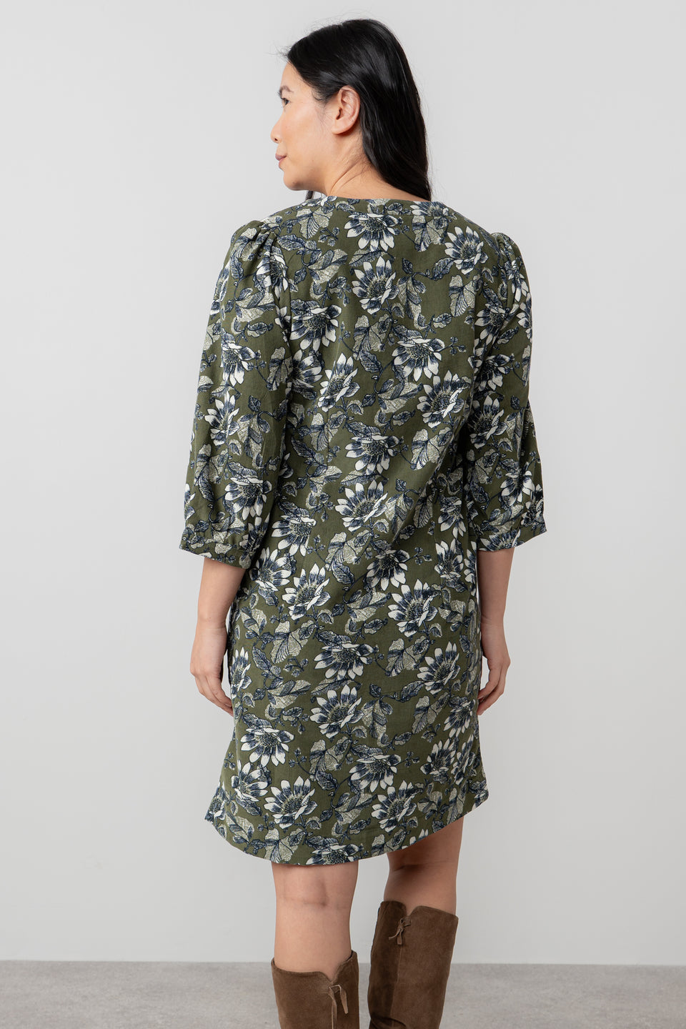 Lily & Me Harvest Cotton Pincord Shift Dress Moss