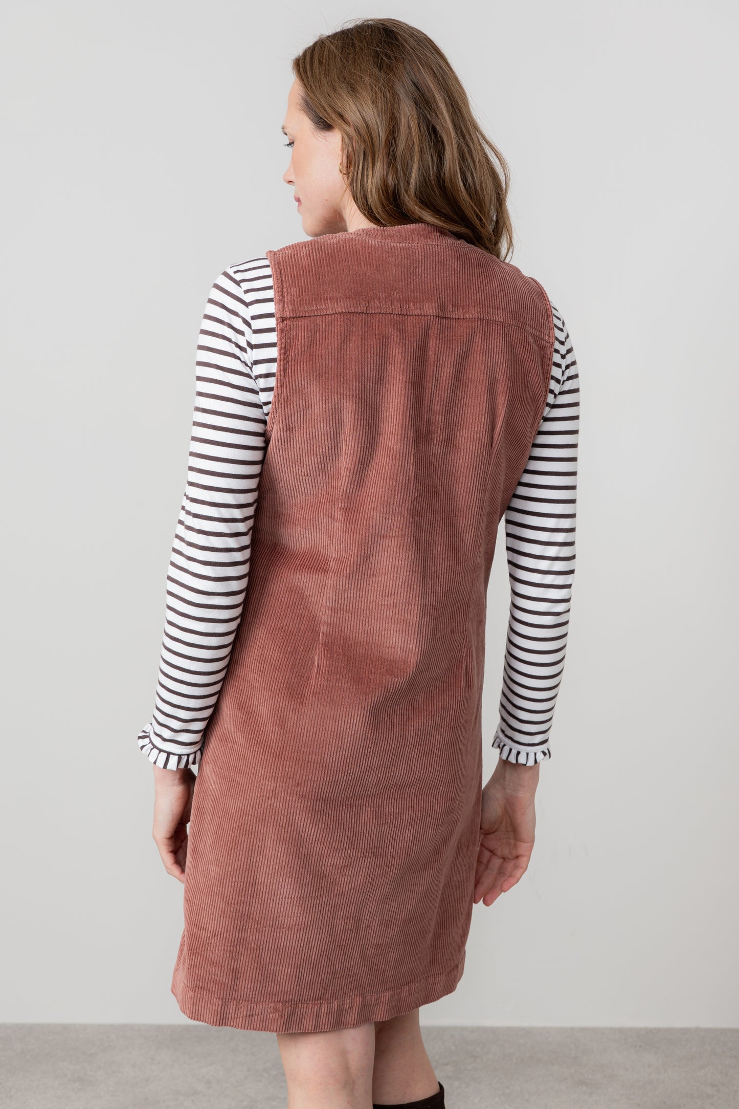 Lily & Me Belle Jumbo Cord Dress Antique Rose