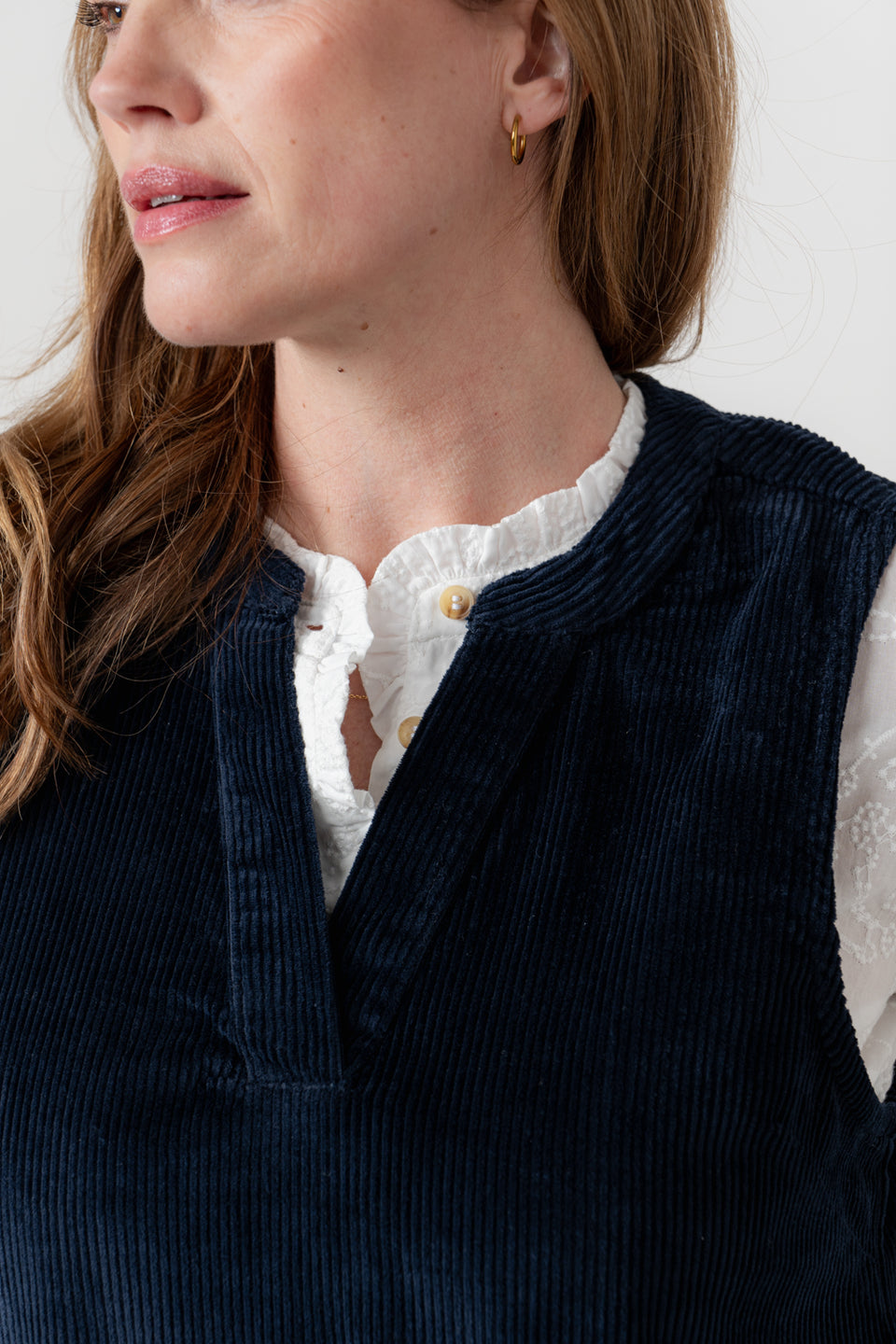 Lily & Me Belle Jumbo Cord Dress Navy