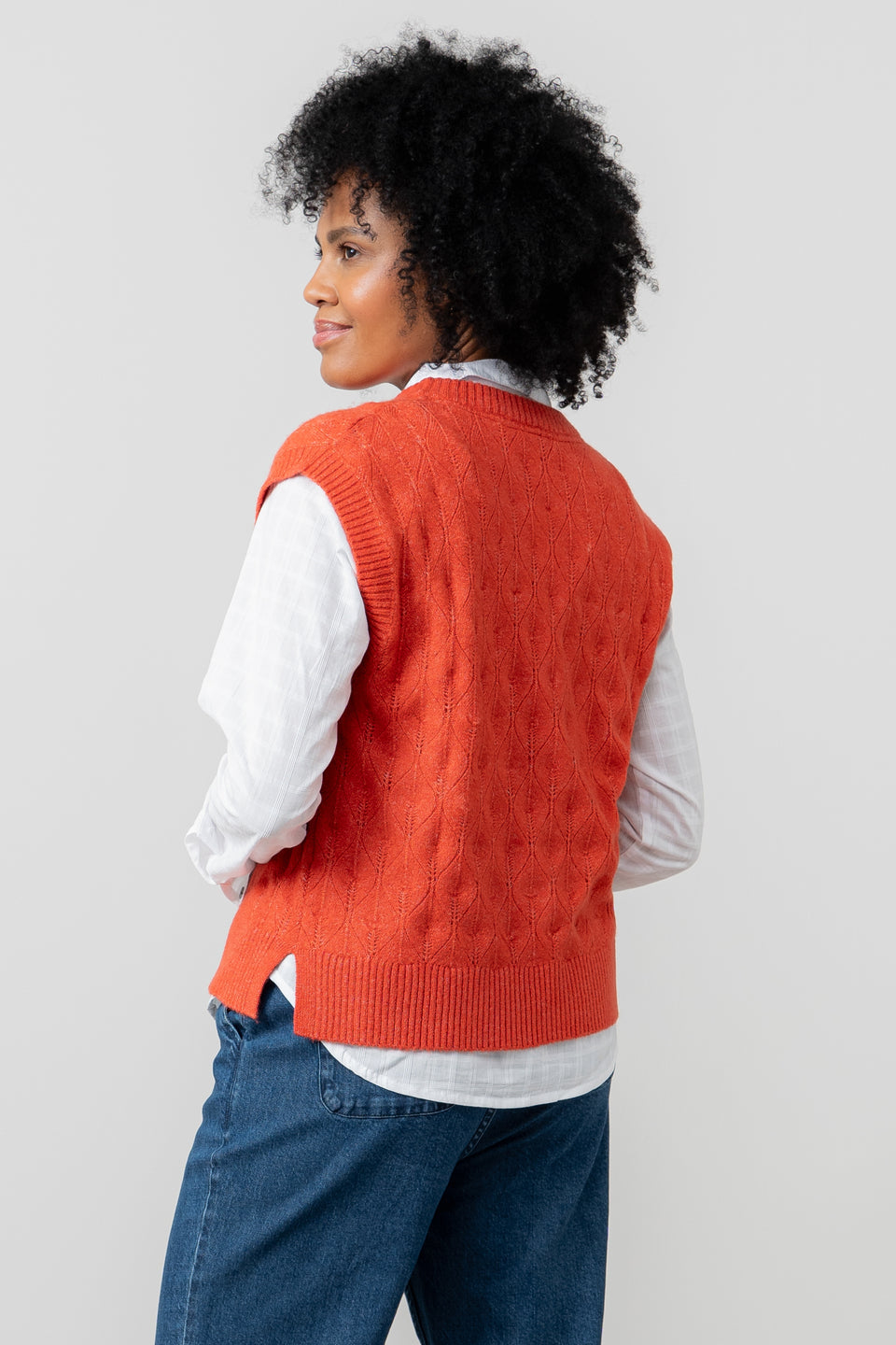 Lily & Me Wallace Pointelle Knit Tank Red