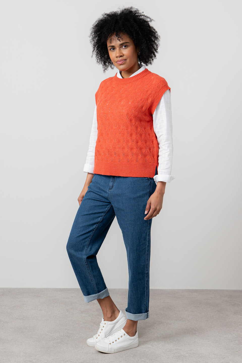 Lily & Me Wallace Pointelle Knit Tank Red