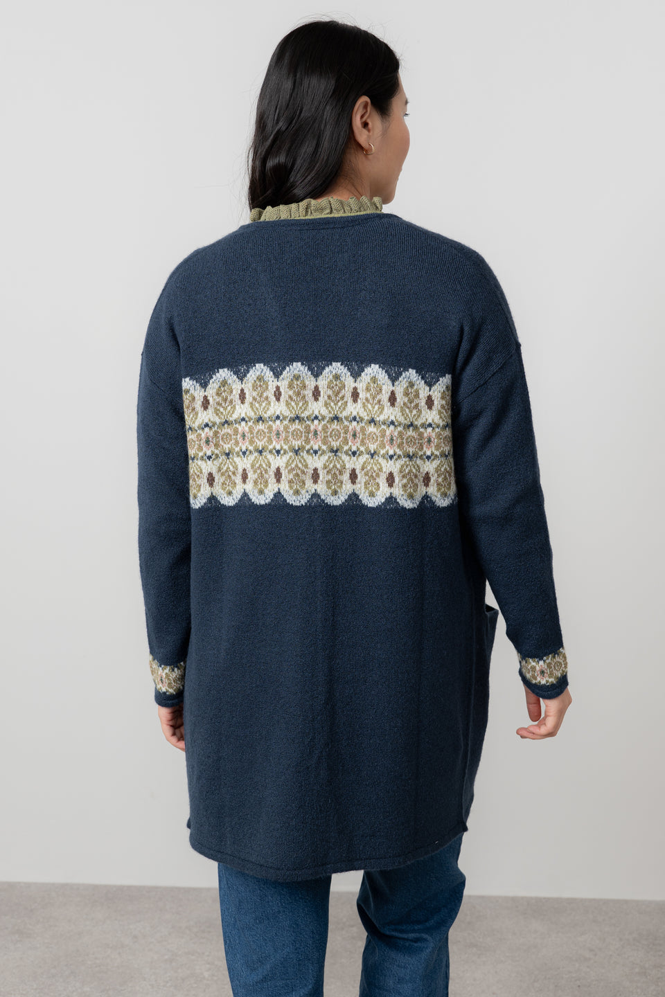 Lily & Me Isle Longline Fair Isle Cardigan