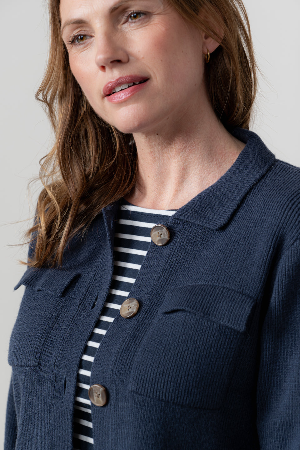 Lily & Me Chestnut Knitted Jacket Navy