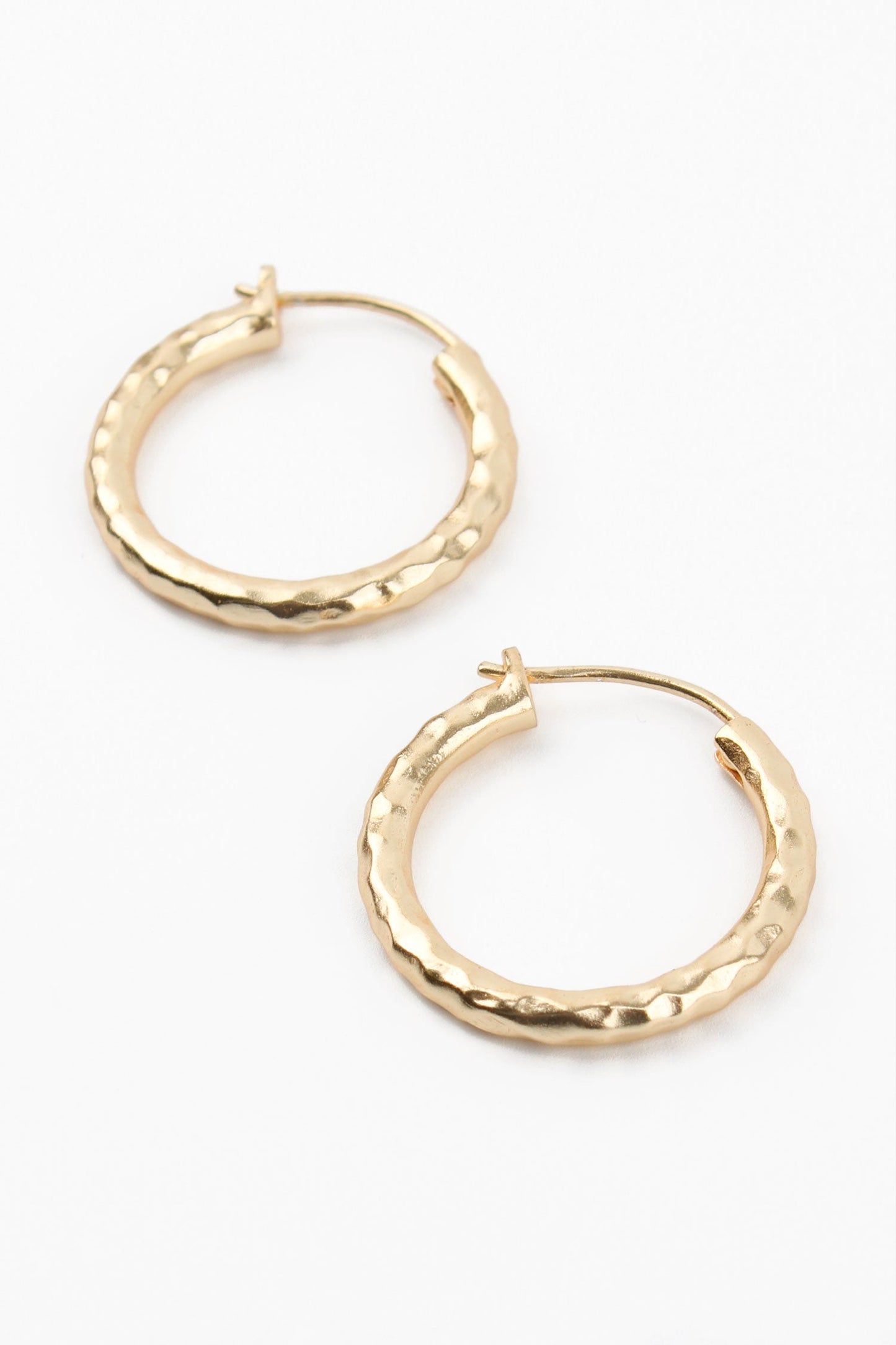 My Doris Gold Medium Hammered Hoop Earrings