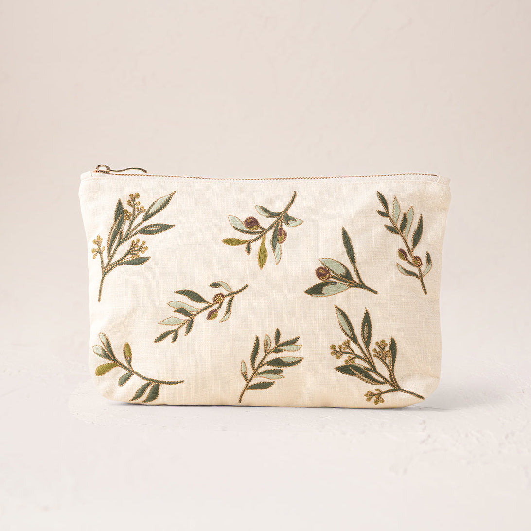 Olive Branch Canvas Everyday Pouch