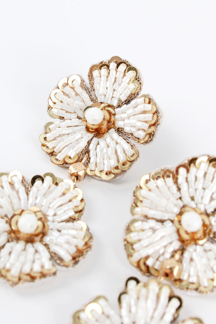 My Doris Floral Double Drop Earrings