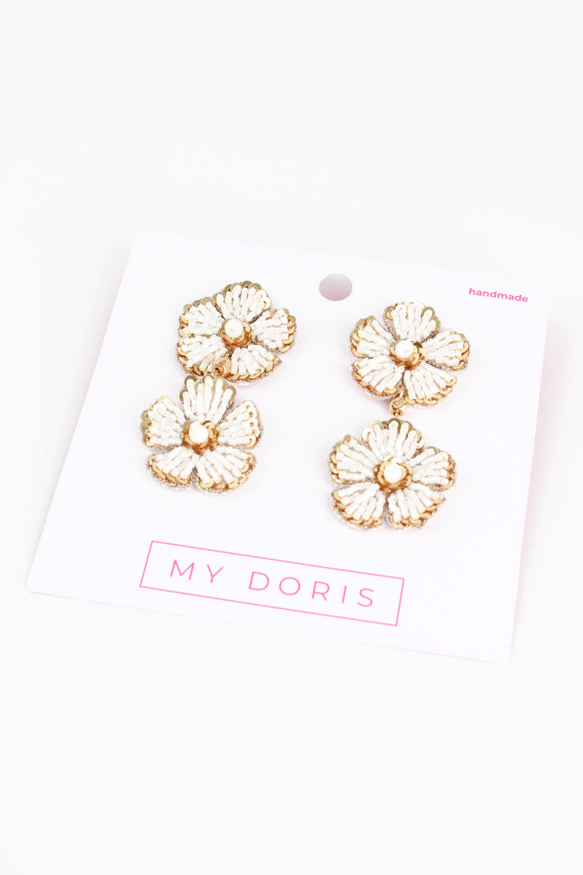 My Doris Floral Double Drop Earrings