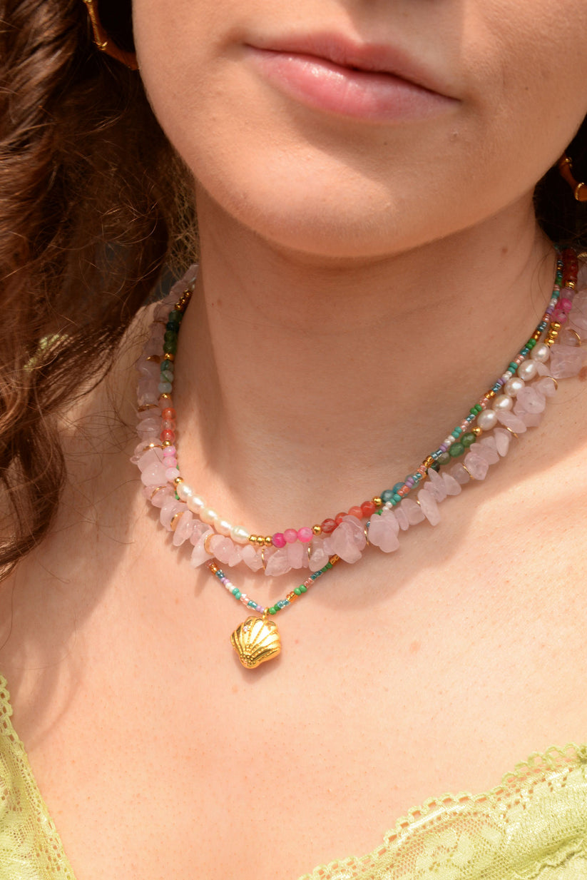 My Doris Pink Stone Necklace