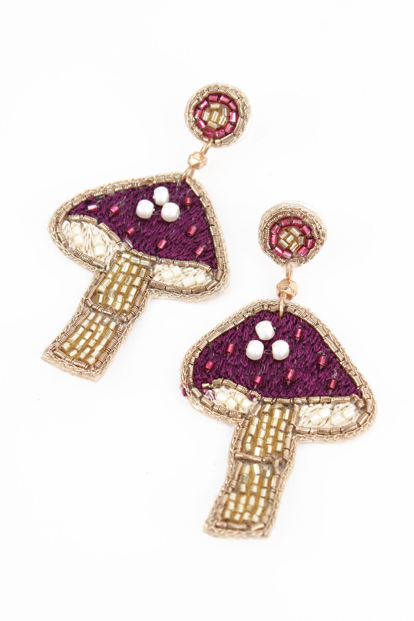 My Doris Purple Mushroom Earrings