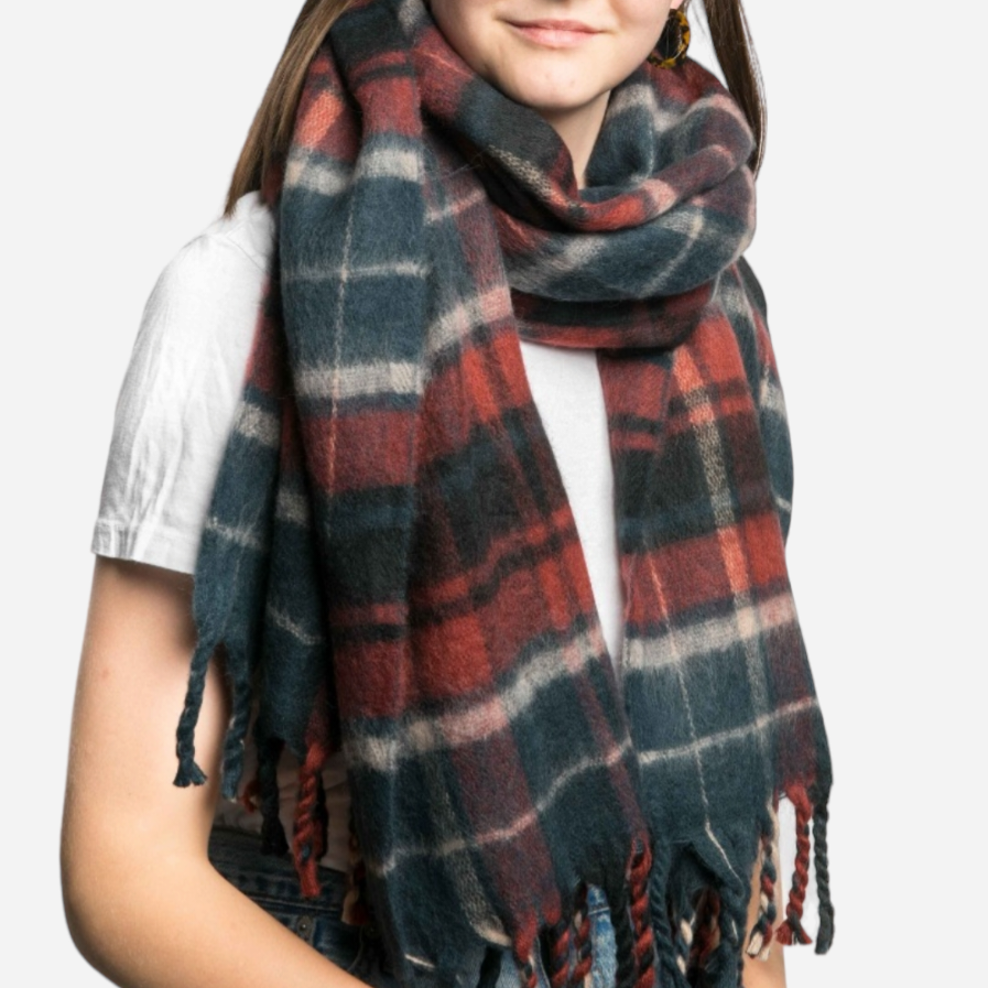 Elspeth Tartan Scarf Navy