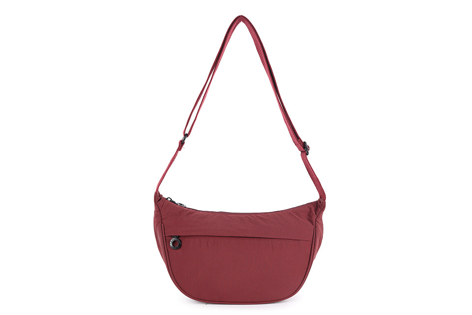 Sling Zip Front Cross Body Bag in Wine
