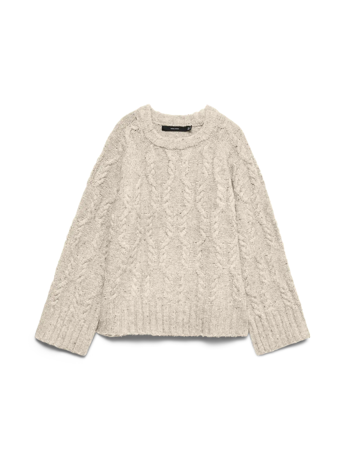 Vero Moda Ingrid Cable Knit Jumper Oatmeal