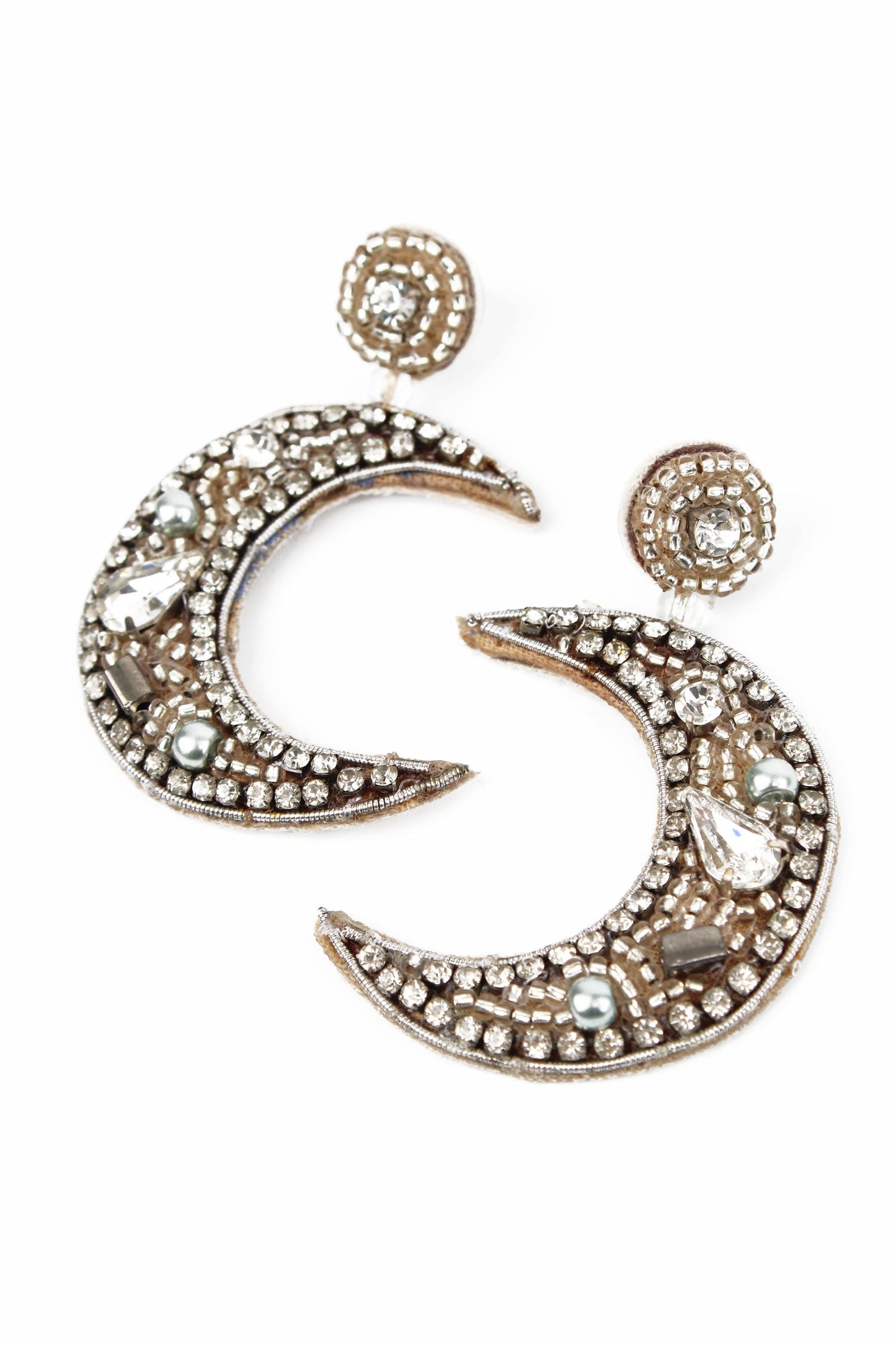 My Doris Silver Moon Earrings