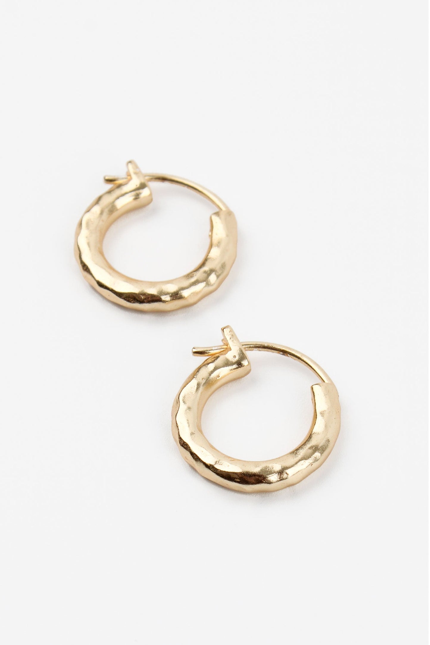 My Doris Gold Small Hammered Hoop Earrings