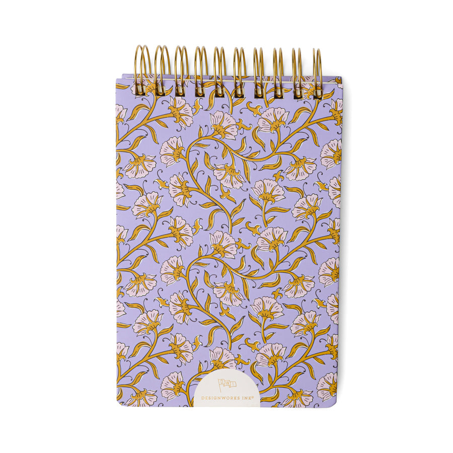 Twin Wire Large Chunky Notepad - Purple Vintage Floral