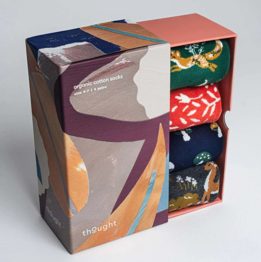 Thought Yaella Woodland Organic Cotton Sock Box