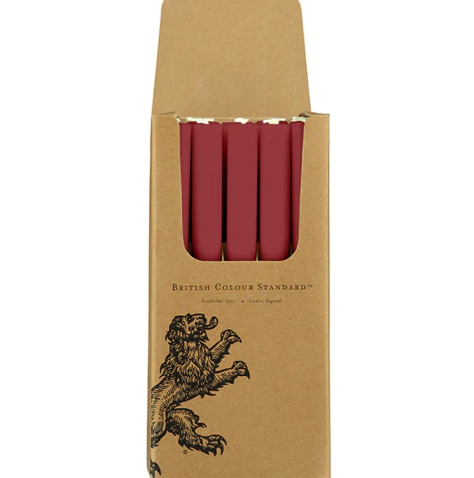 British Colour Standard Eco Dinner Candle in Guardsman Red