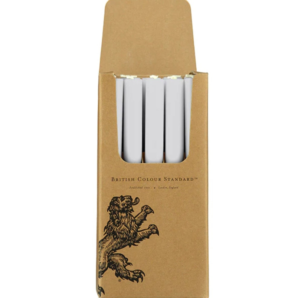 British Colour Standard Eco Dinner Candle in Gull Grey