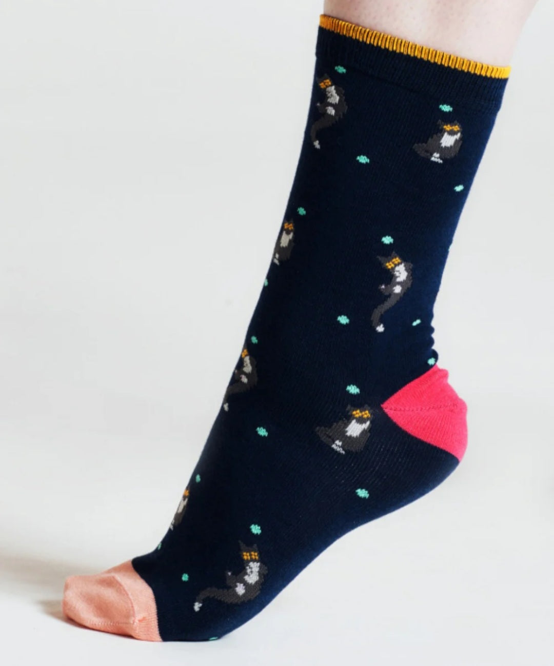 Thought Serafina Cat Bamboo Socks in Navy