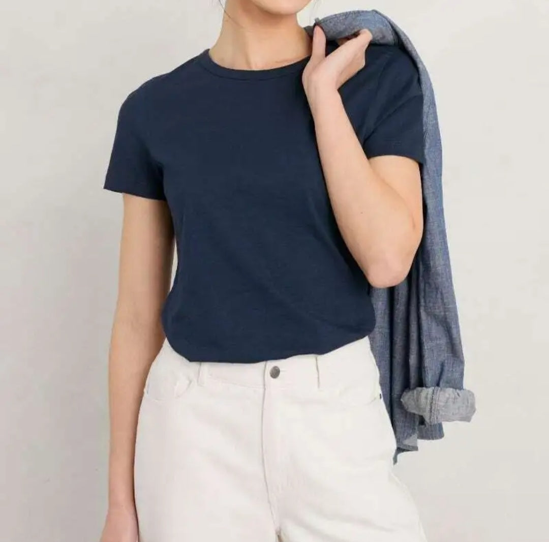 Opal Organic Cotton Tee in Navy