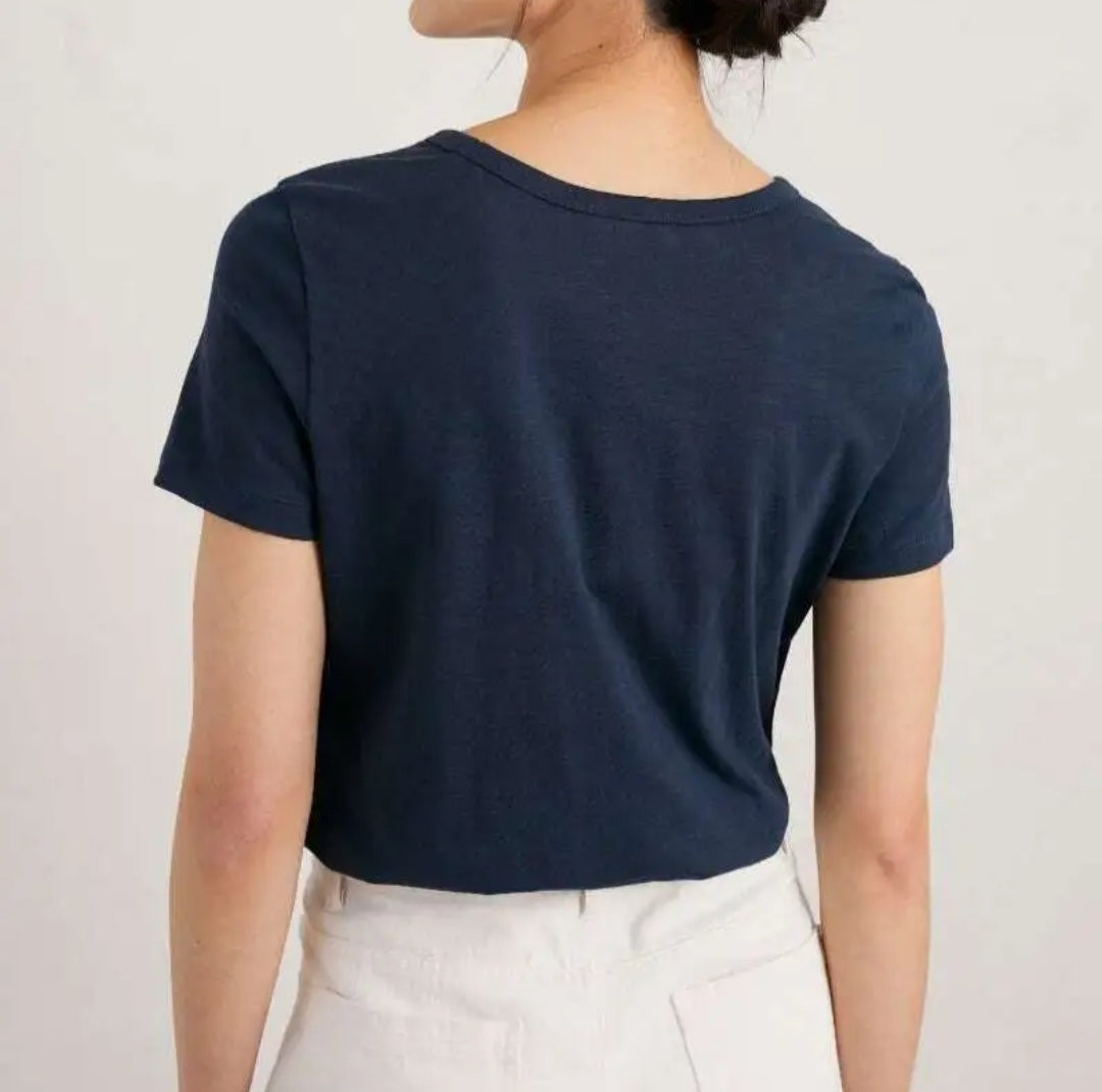Opal Organic Cotton Tee in Navy