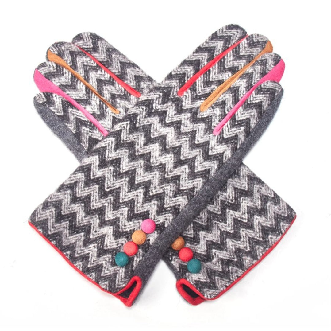 Zig Zag Colour Block Gloves