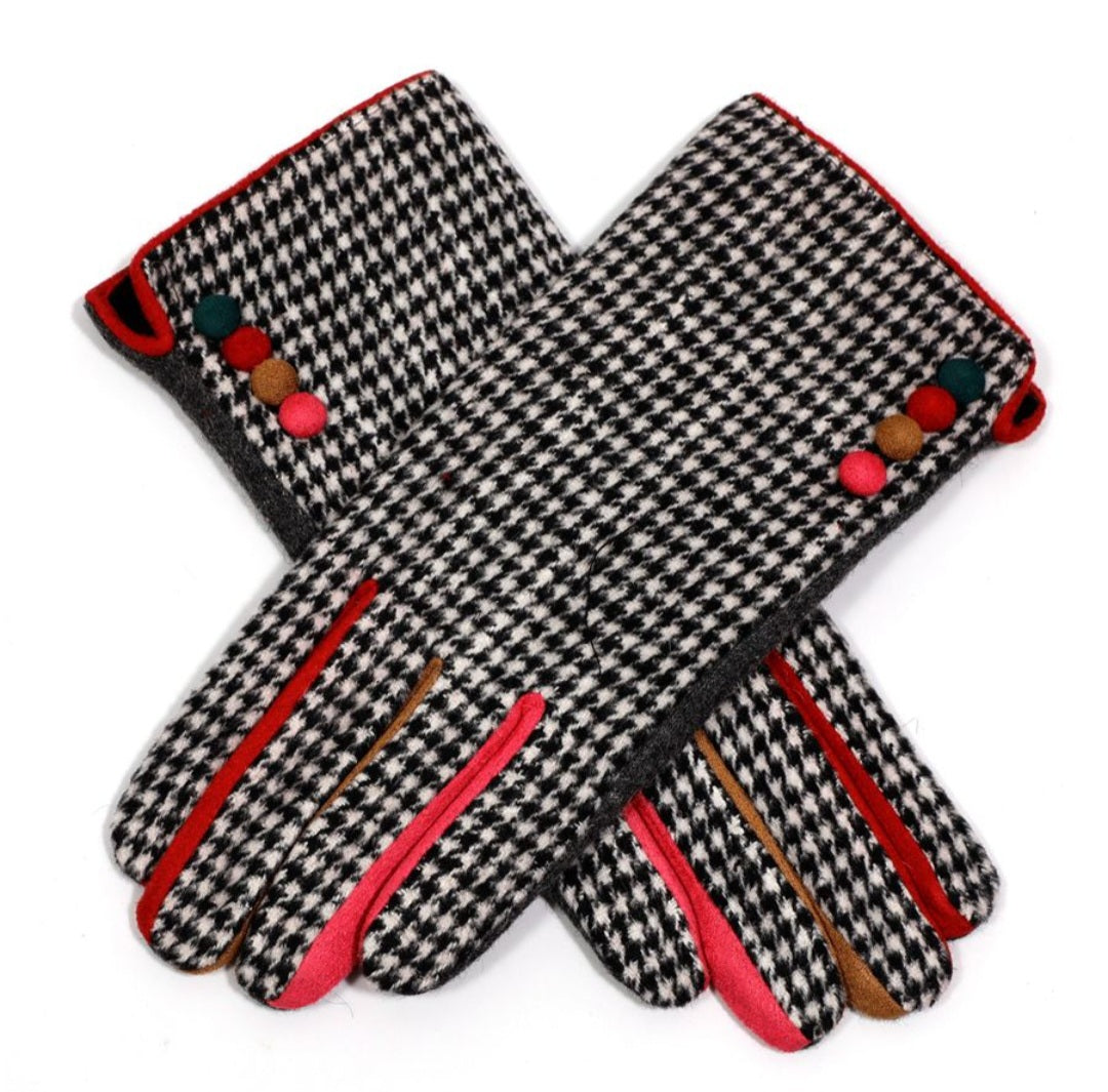 Dogtooth Colour Block Gloves