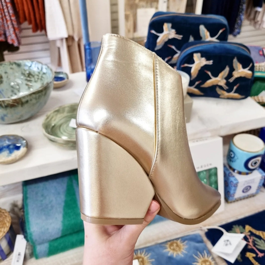 Marcella Metallic Ankle Boots