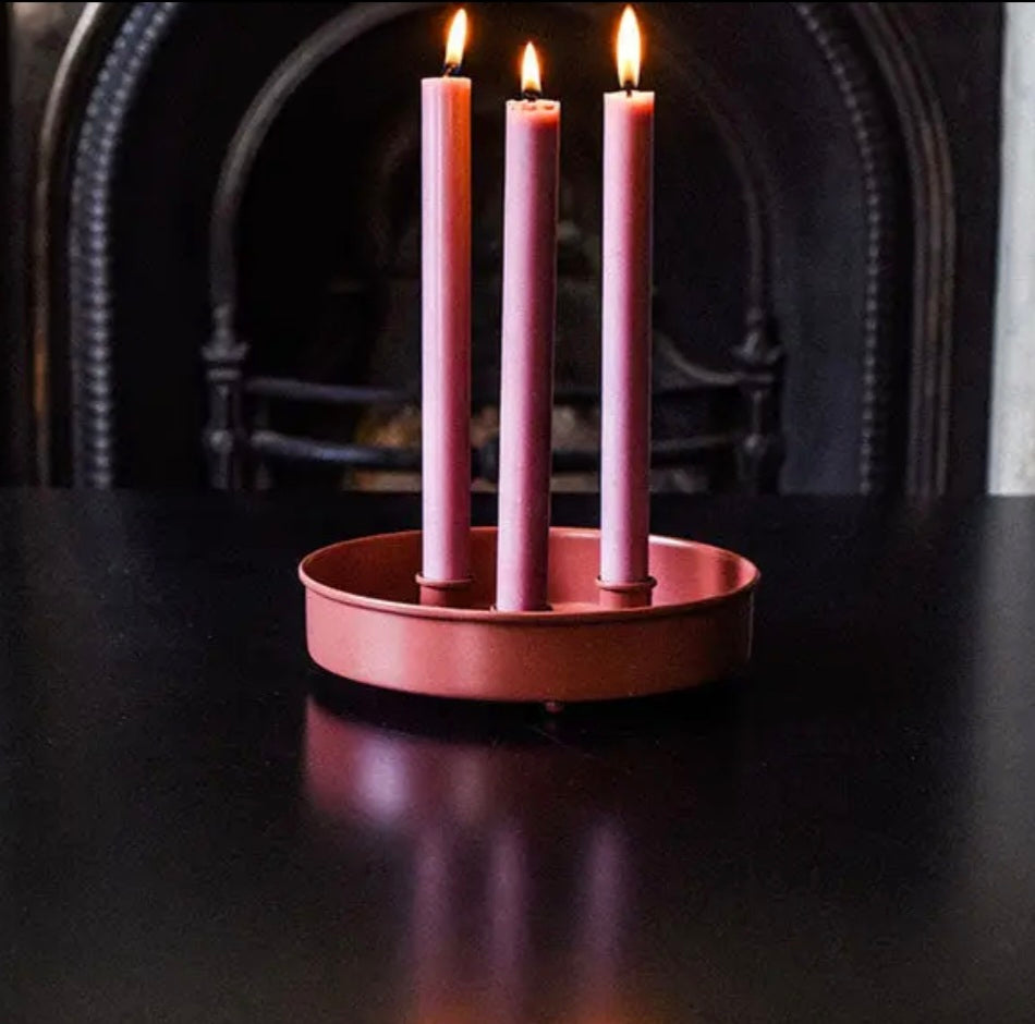 British Colour Standard Eco Dinner Candle in Old Rose