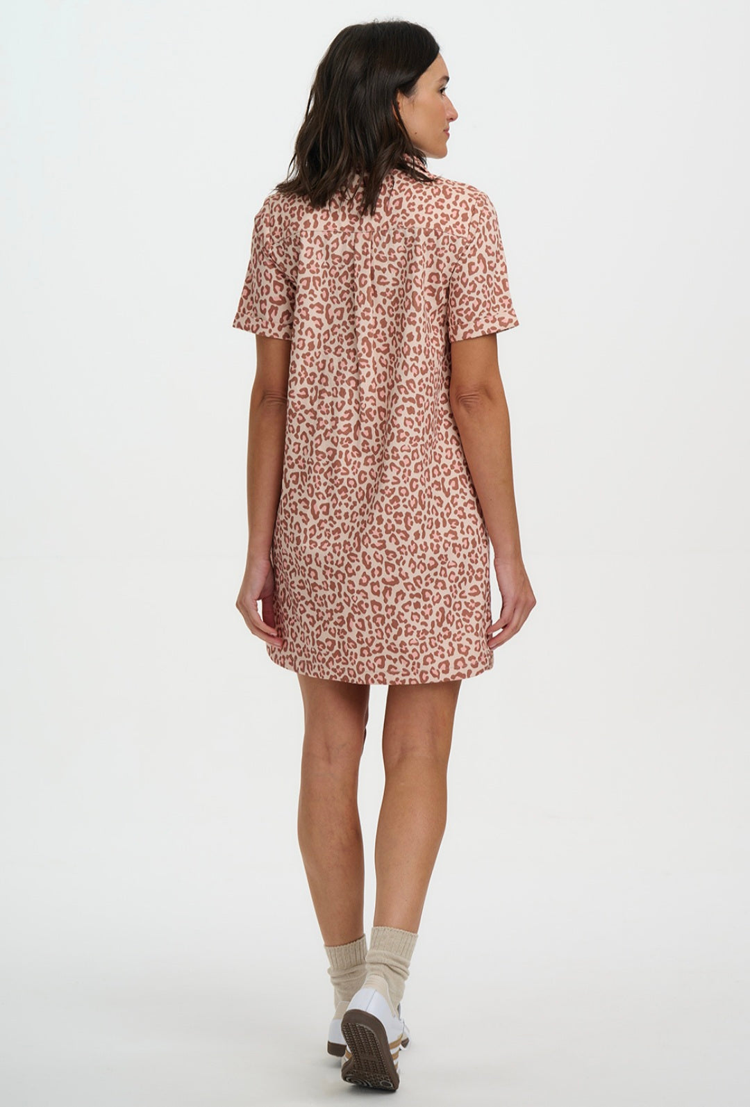Sugarhill Brighton Zoe Leopard Mini Shirt Dress
