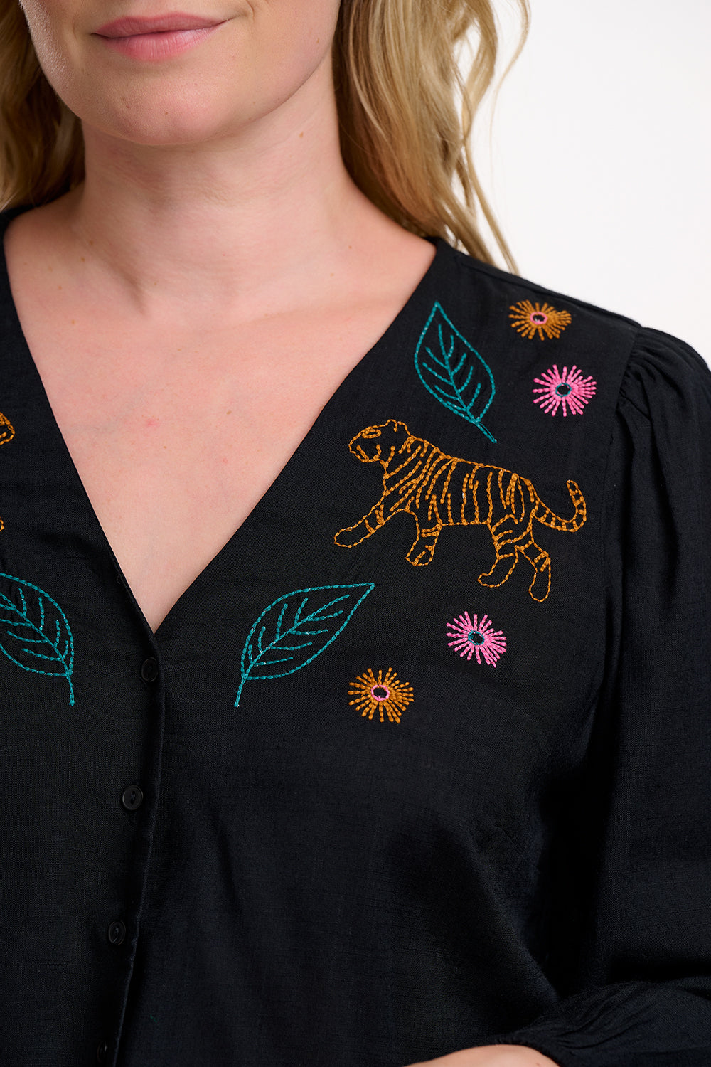 Sugarhill Brighton Dawn Tiger Embroidery Blouse