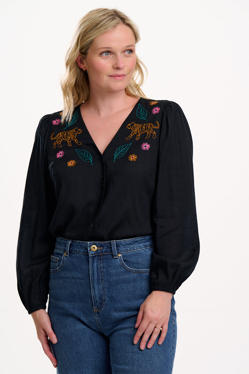 Sugarhill Brighton Dawn Tiger Embroidery Blouse
