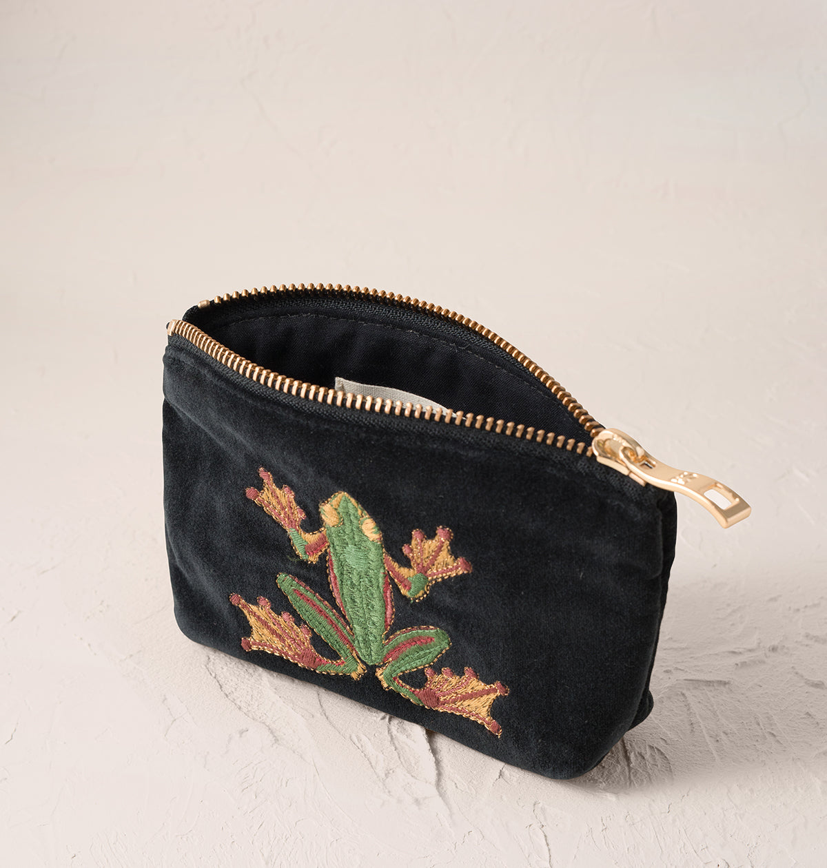 Tree Frogs Coin Purse in Charcoal