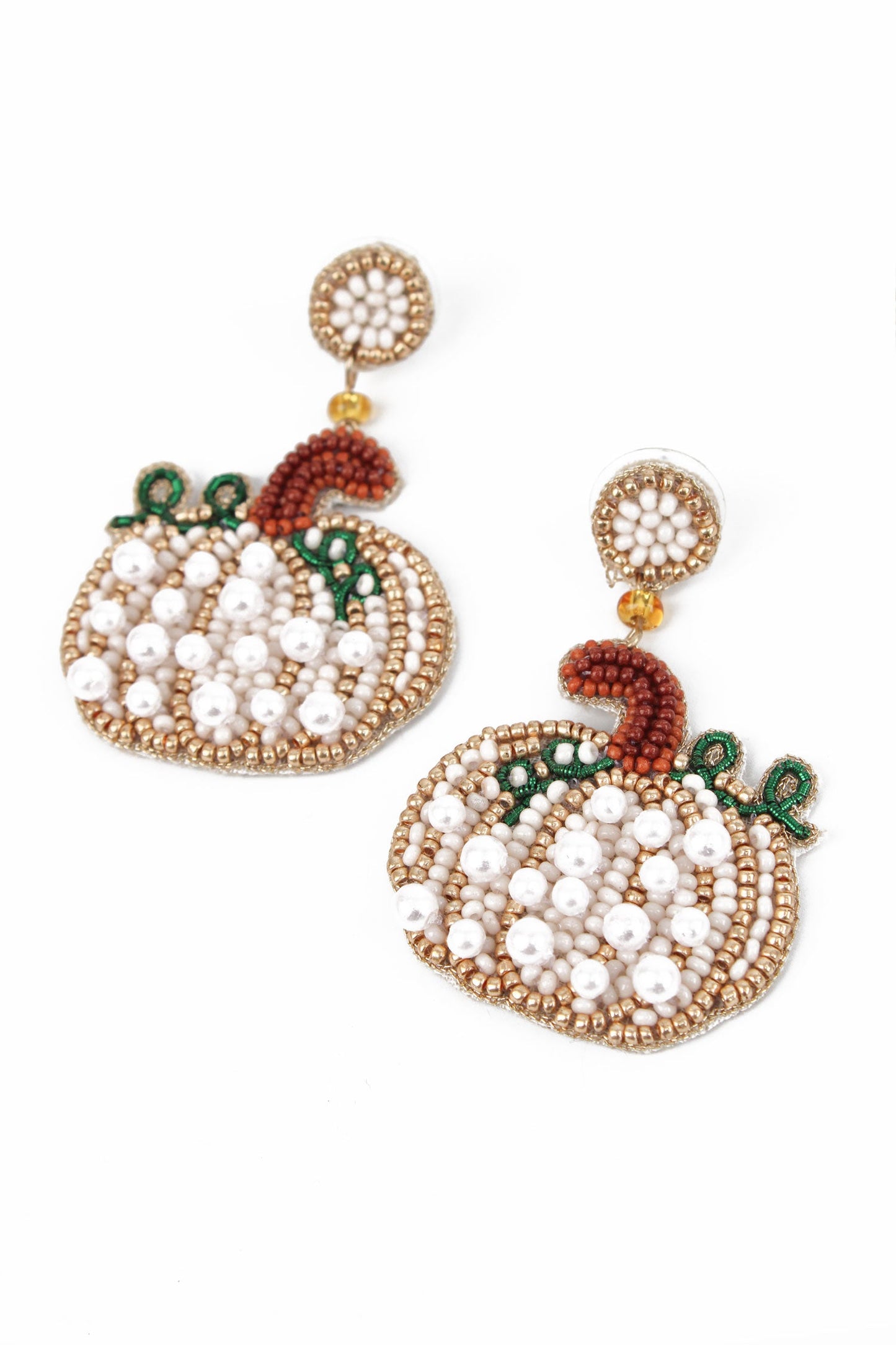 My Doris White Pumpkin Earrings