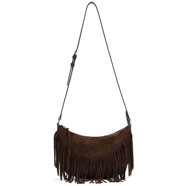 Crescent Tassel Bag in Coffee