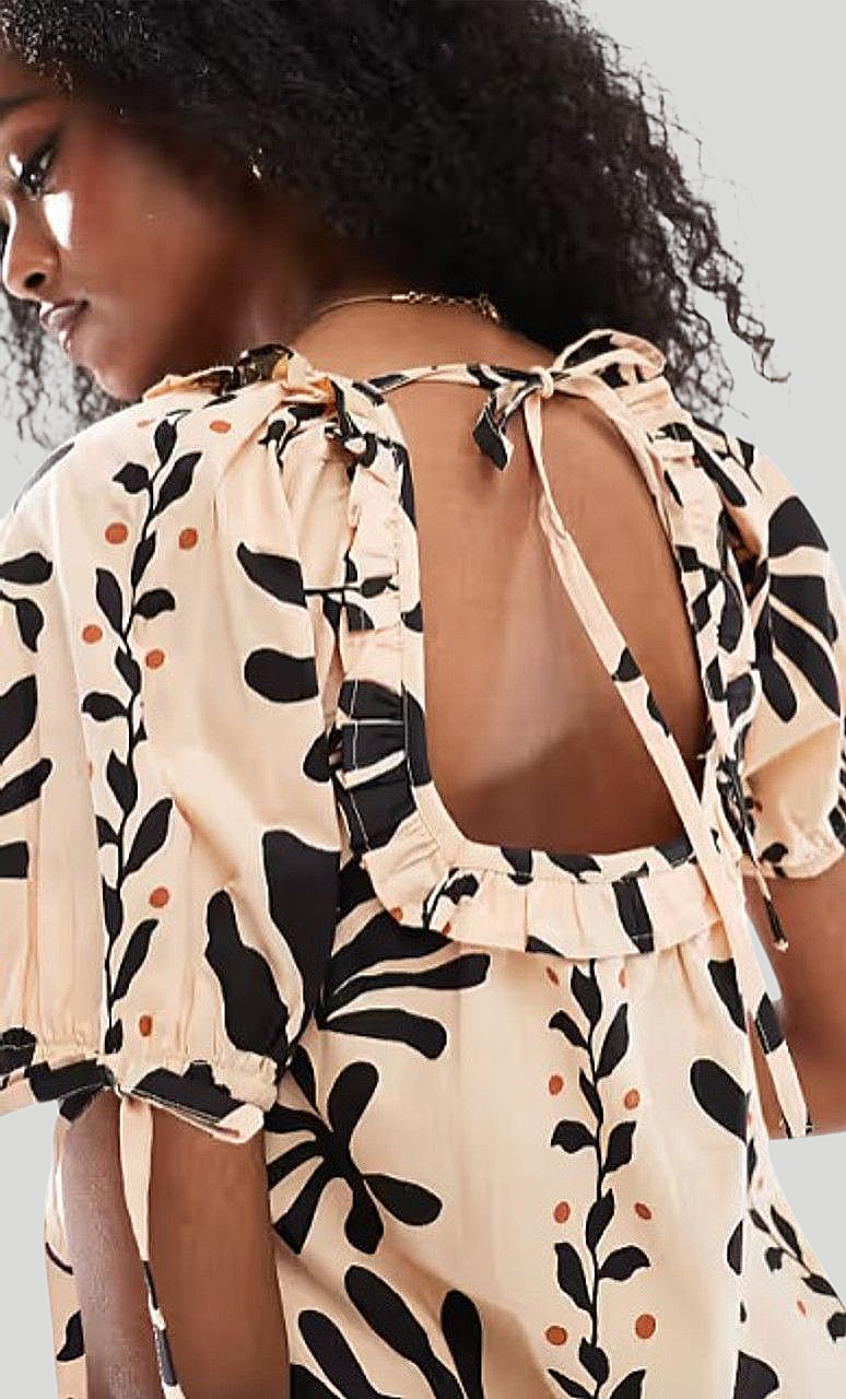 Wednesday's Girl Abstract Print Smock Dress