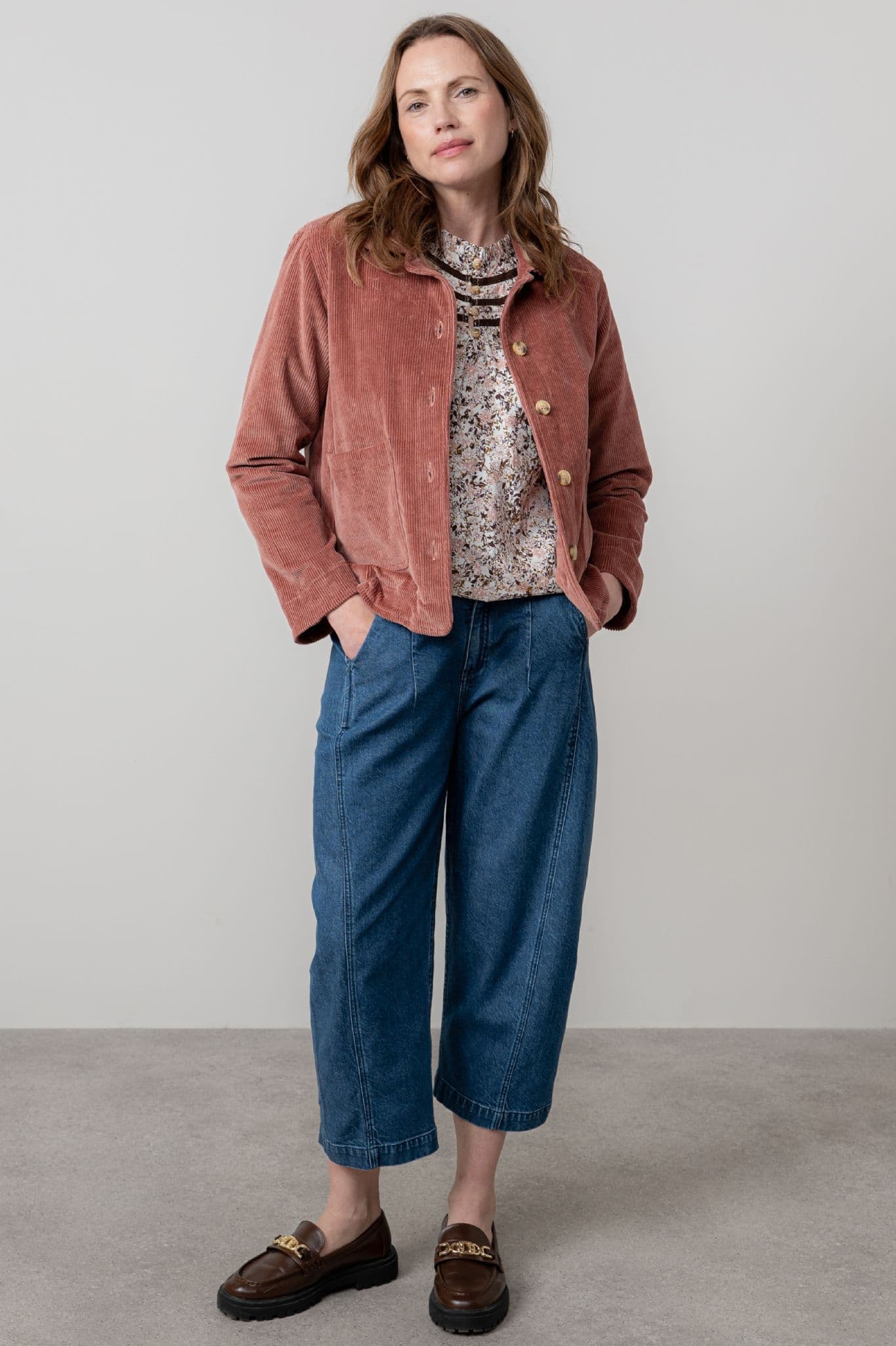 Lily & Me Ash Jumbo Cord Jacket Antique Rose