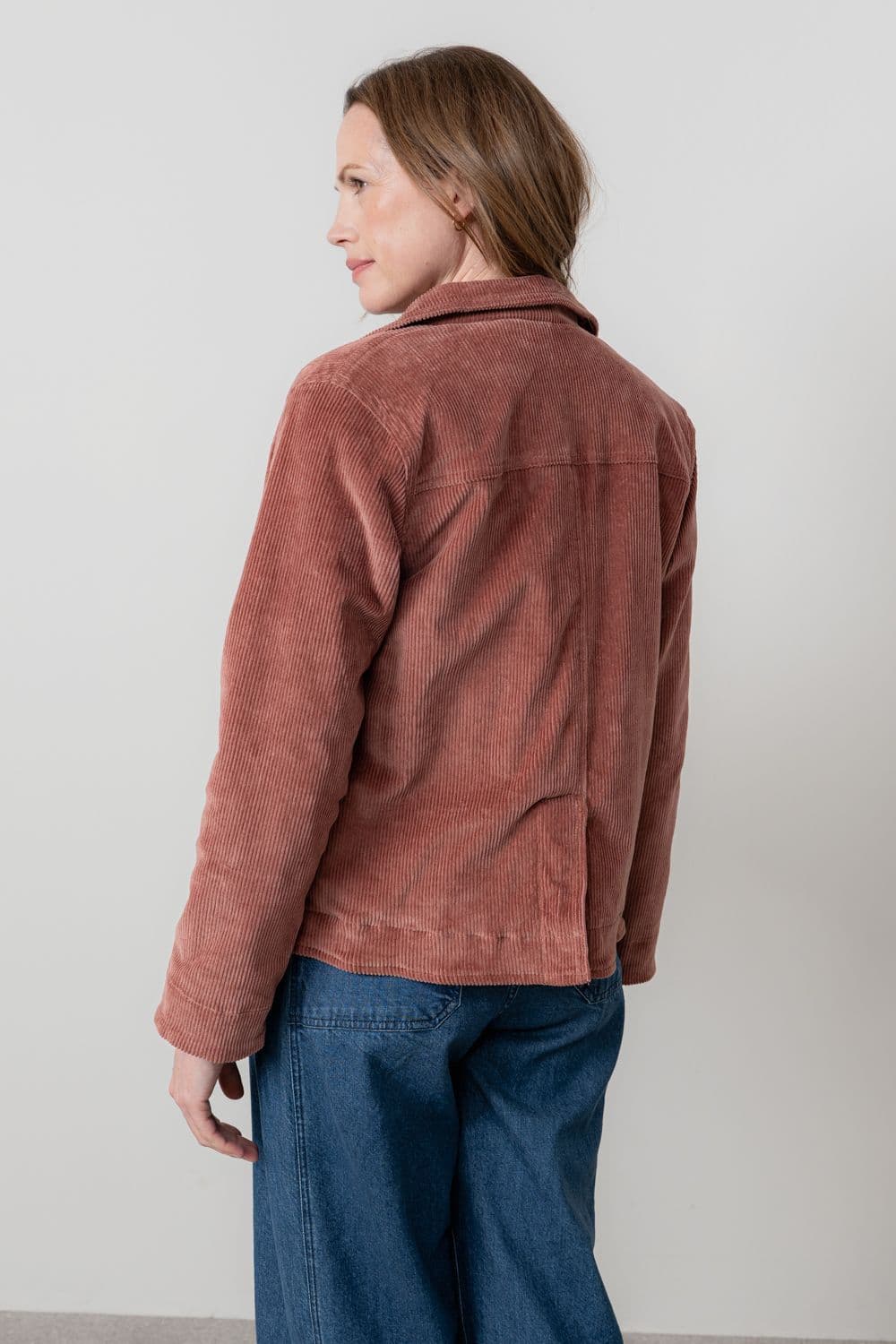 Lily & Me Ash Jumbo Cord Jacket Antique Rose