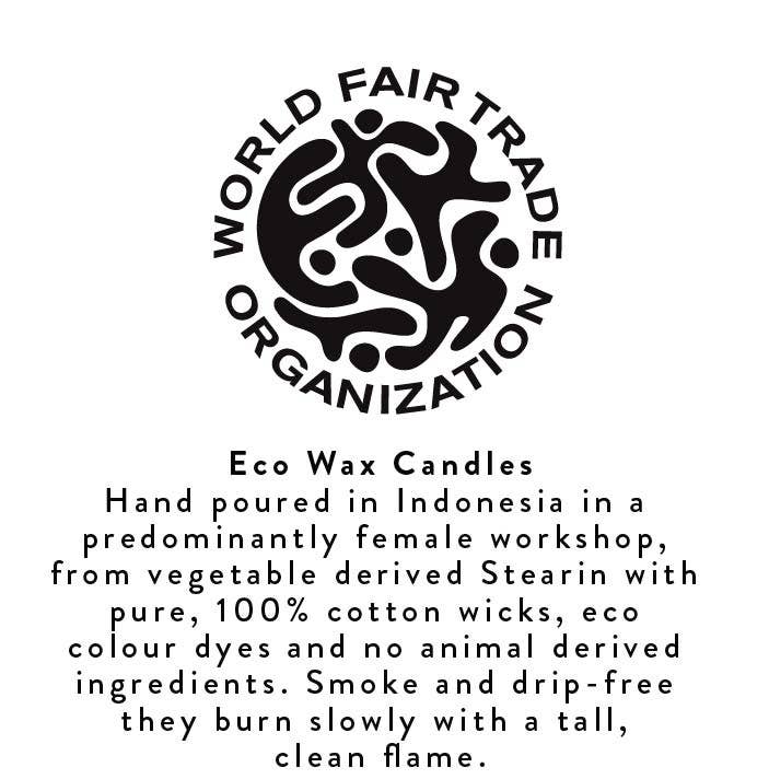 Striped Olive, Indigo & Jasmine Eco Dinner Candles, 4 pack
