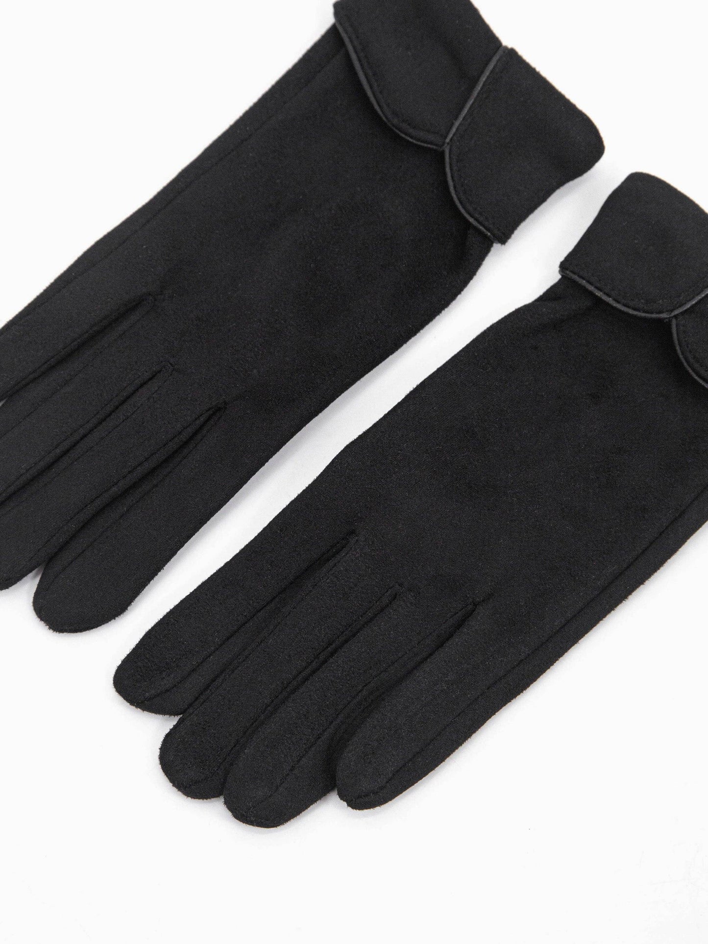 Tori Scalloped Cuff Gloves in Black