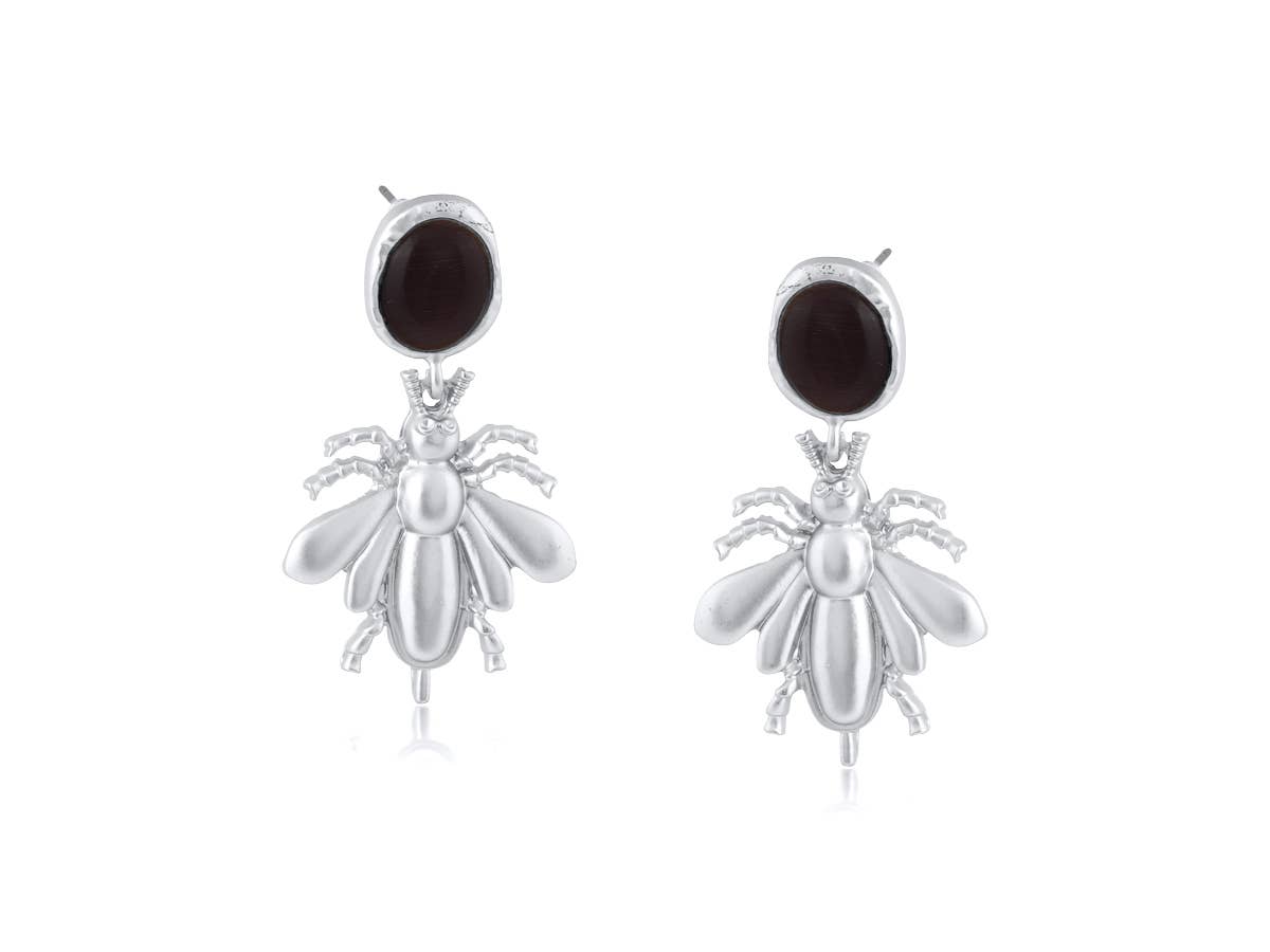 Julia Beetle Drop Statement Earrings
