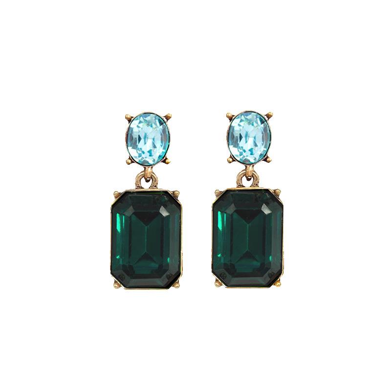 LAST TRUE ANGEL Gem Drop Earrings in Aqua & Emerald