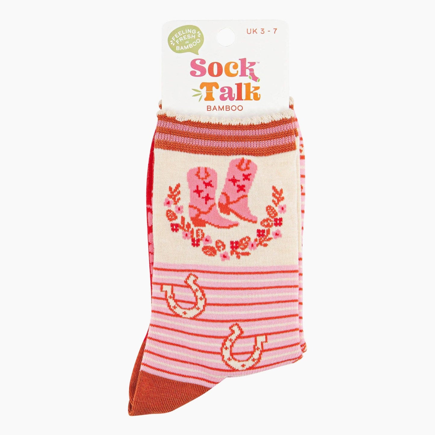 Cowboy Boot Stripe Bamboo Socks