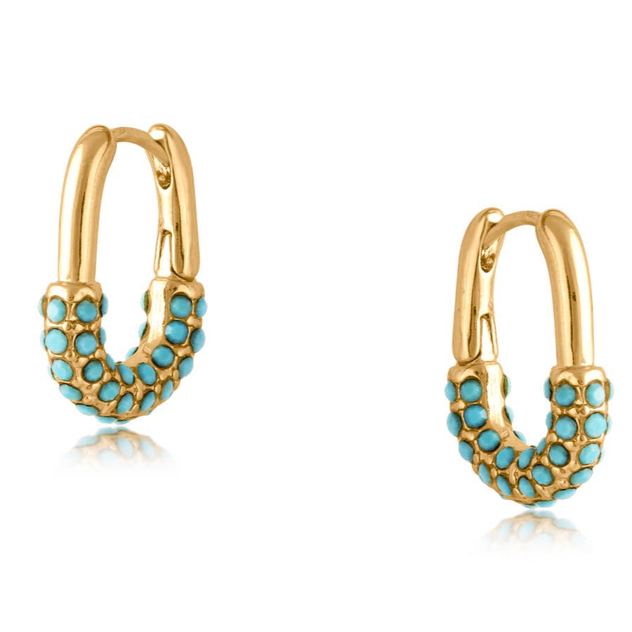 Valencia Turquoise Hoop Earrings