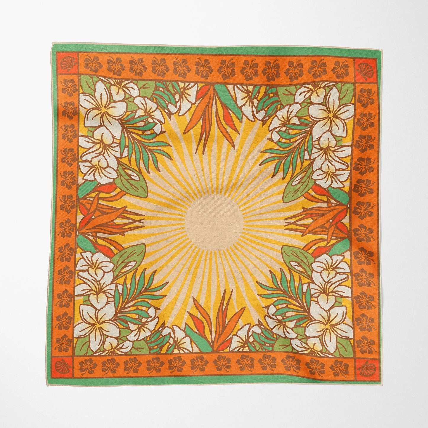 Plumeria Organic Cotton Square Neckerchief