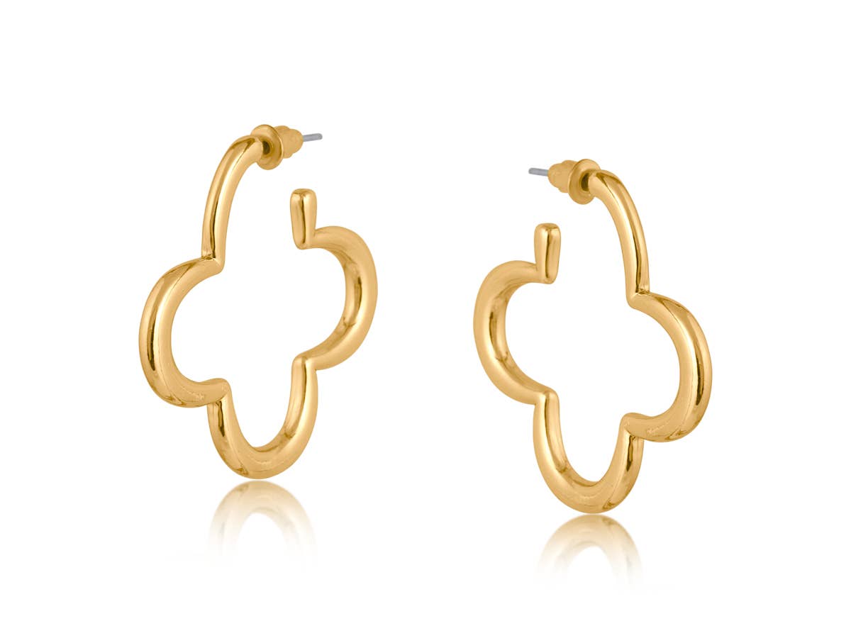 Carmen Floral Shaped Gold Plated Earrings